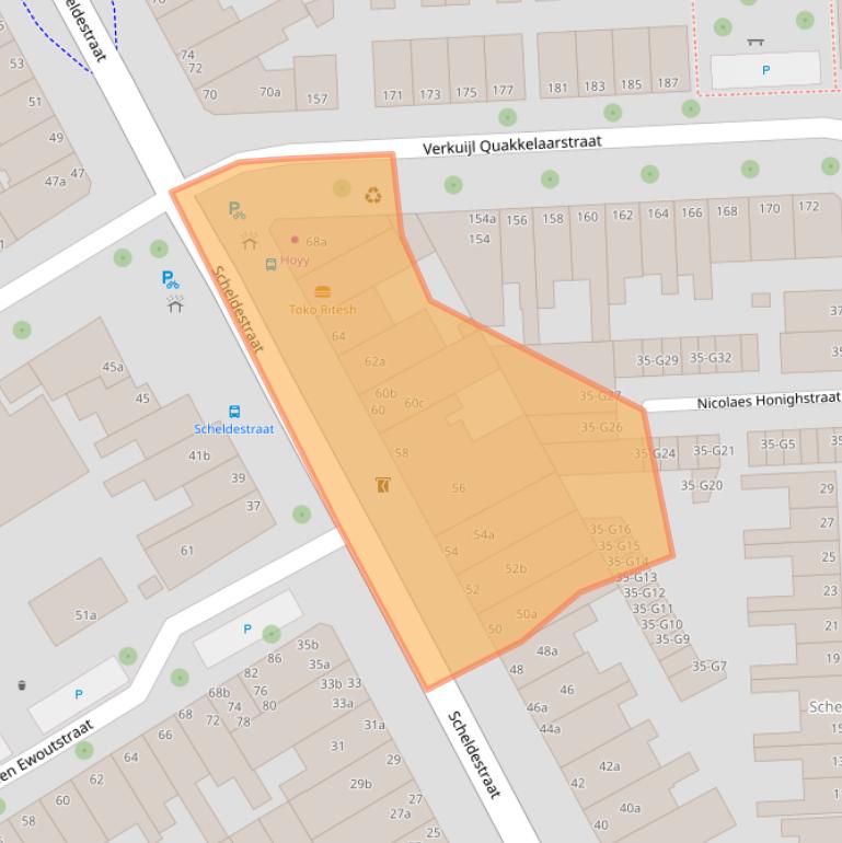 Kaart van postcodegebied 4381RV.