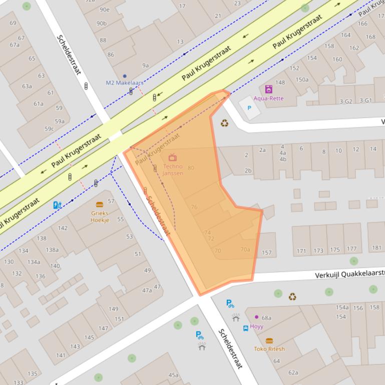 Kaart van postcodegebied 4381RW.