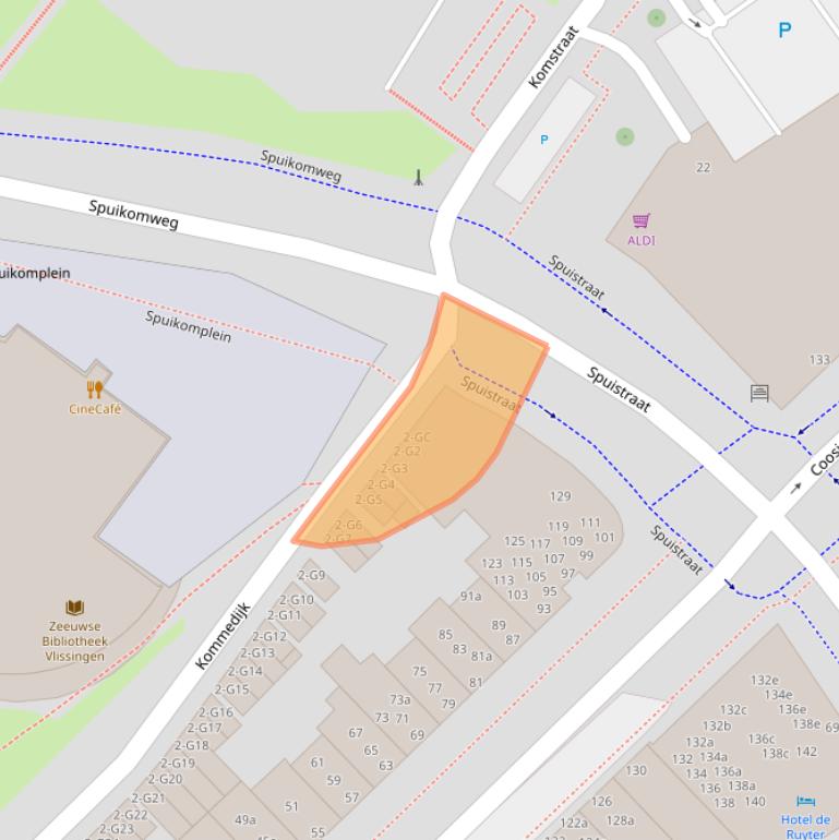 Kaart van postcodegebied 4381RX.