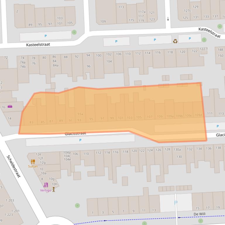 Kaart van postcodegebied 4381SB.