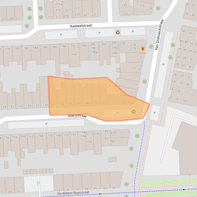 Kaart van postcodegebied 4381SE.
