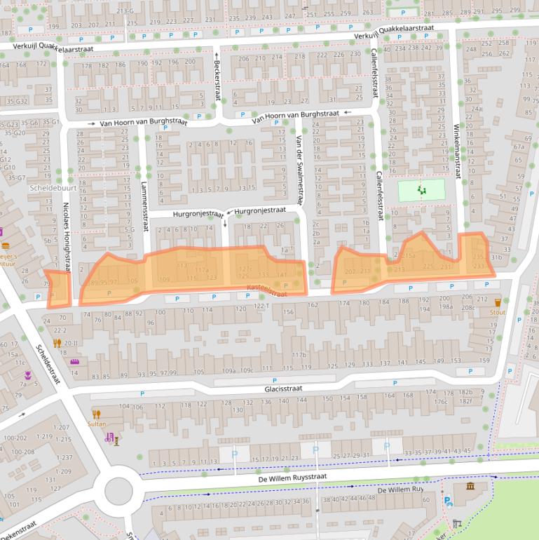 Kaart van postcodegebied 4381SK.