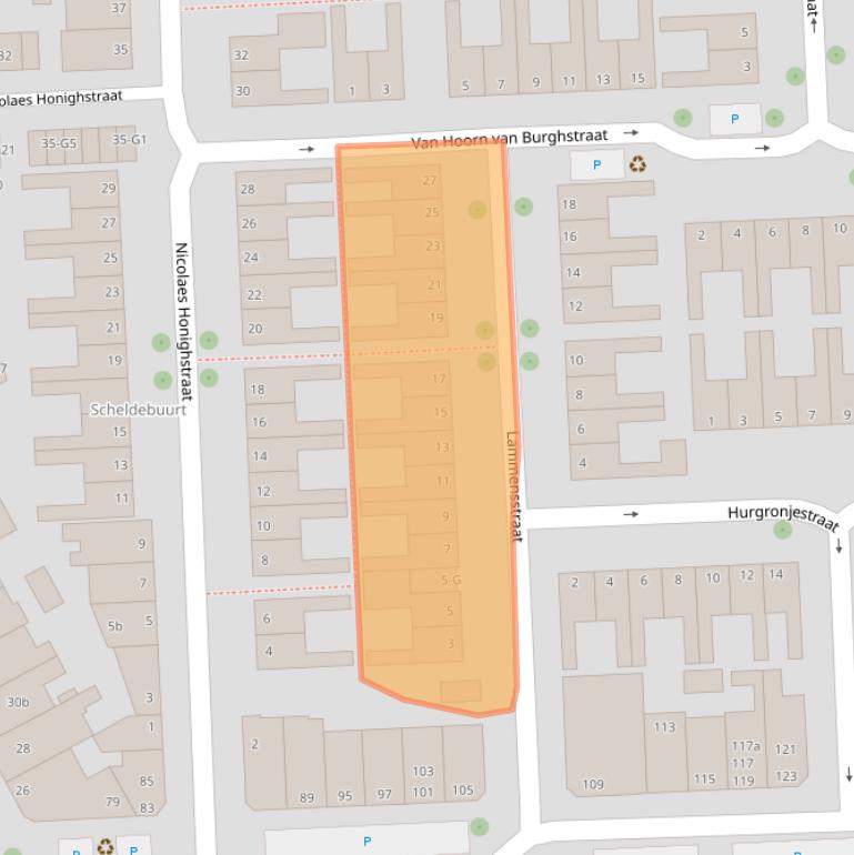 Kaart van postcodegebied 4381SX.