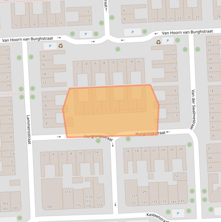 Kaart van postcodegebied 4381TA.