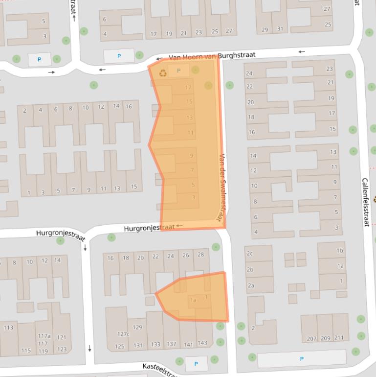 Kaart van postcodegebied 4381TC.