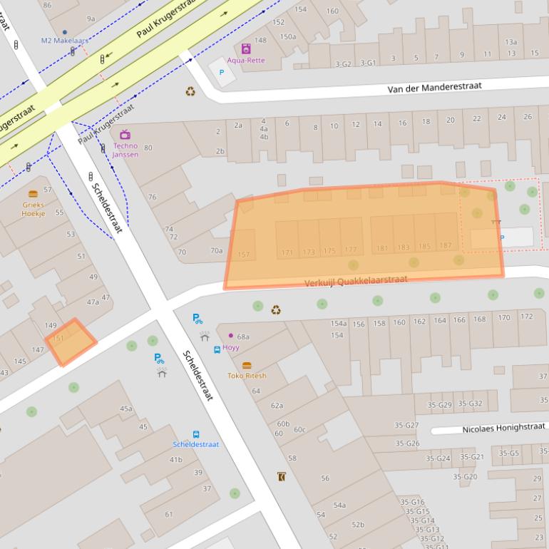 Kaart van postcodegebied 4381TM.