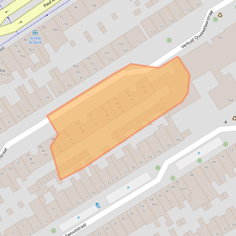 Kaart van postcodegebied 4381TP.