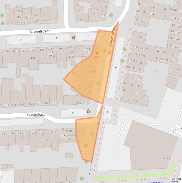 Kaart van postcodegebied 4381TT.
