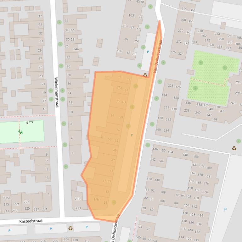 Kaart van postcodegebied 4381TV.