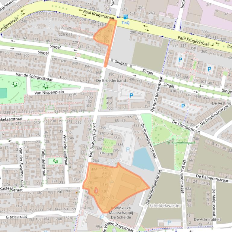 Kaart van postcodegebied 4381VA.