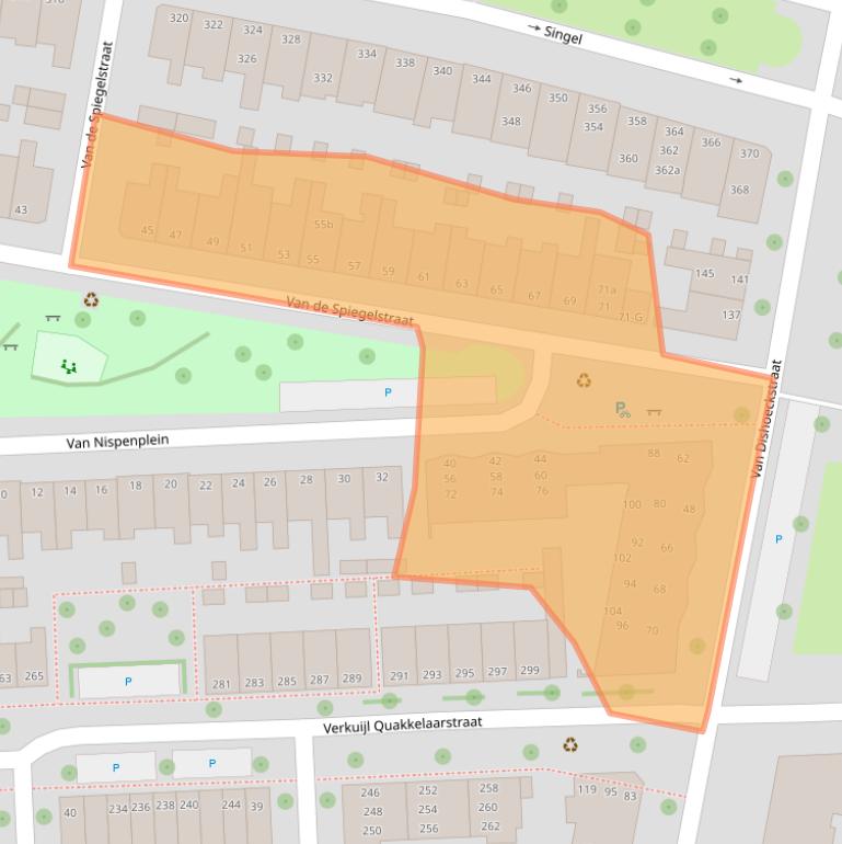 Kaart van postcodegebied 4381VC.