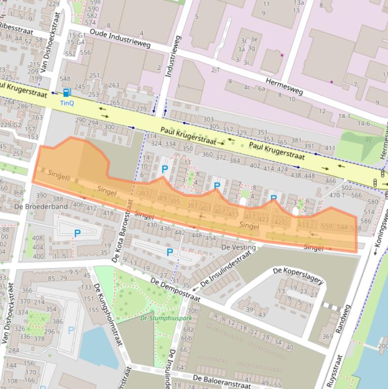 Kaart van postcodegebied 4381VK.