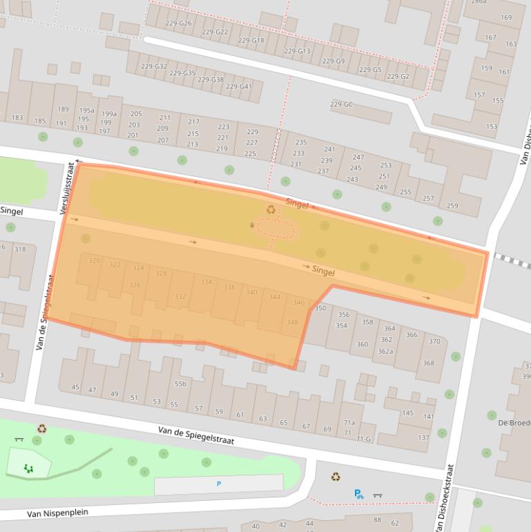 Kaart van postcodegebied 4381VN.