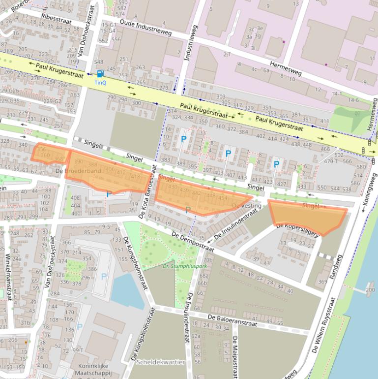 Kaart van postcodegebied 4381VP.