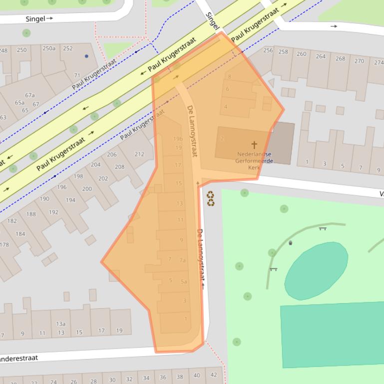 Kaart van postcodegebied 4381VT.