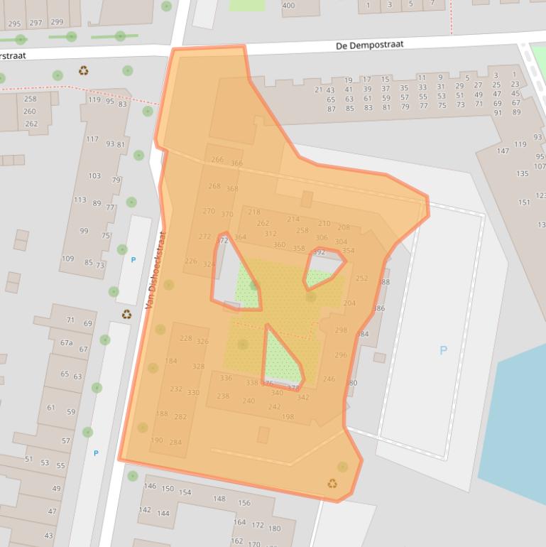 Kaart van postcodegebied 4381VV.