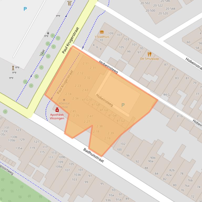 Kaart van postcodegebied 4381WB.