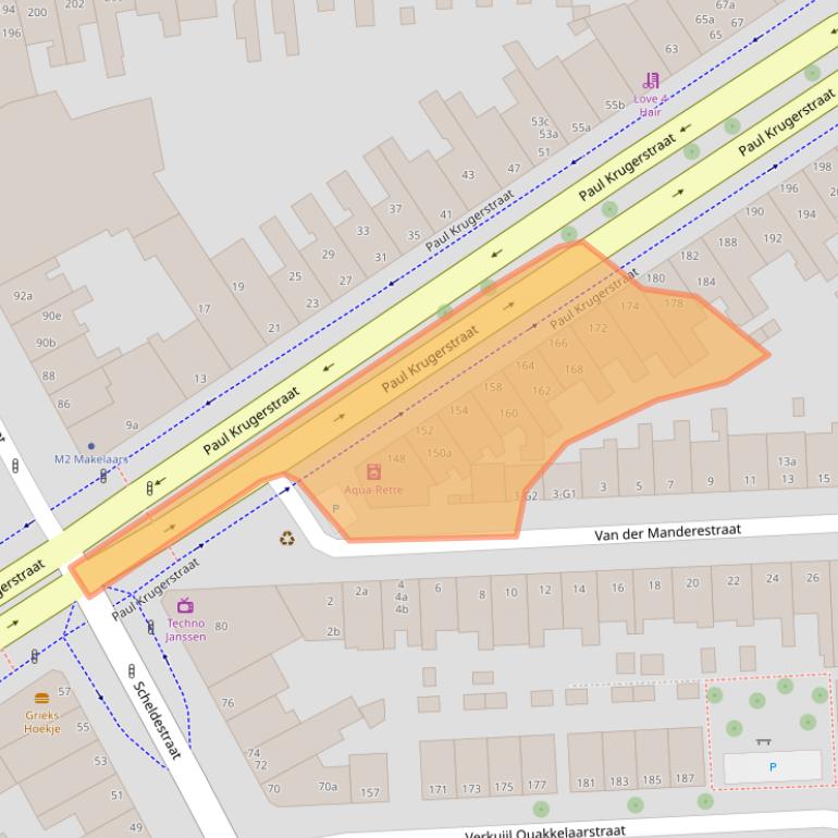 Kaart van postcodegebied 4381WK.