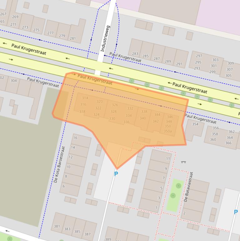 Kaart van postcodegebied 4381WS.