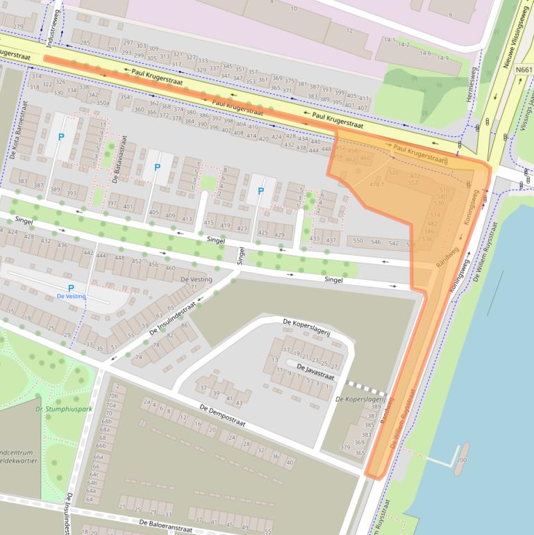 Kaart van postcodegebied 4381WX.