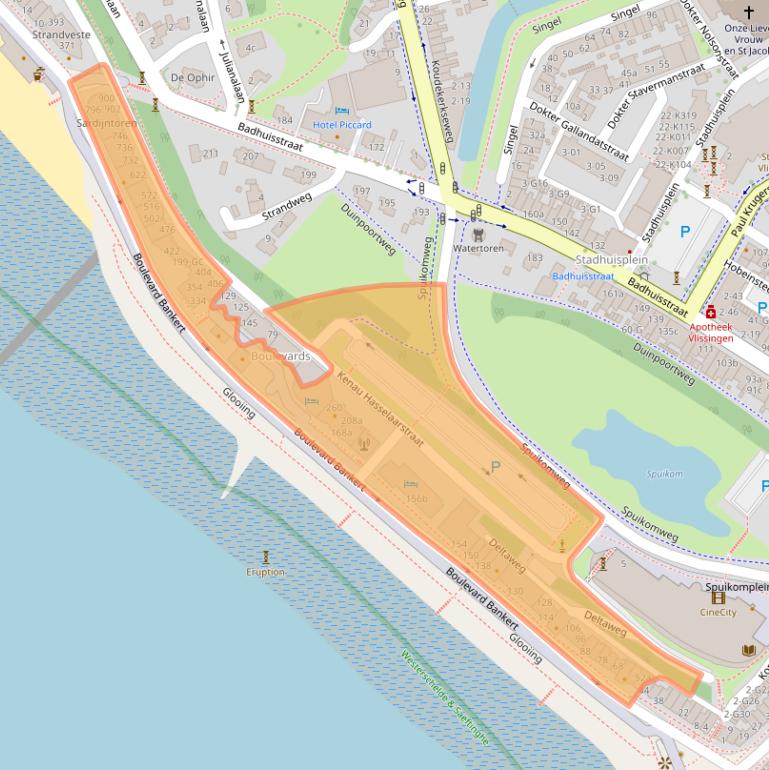 Kaart van postcodegebied 4382AC.