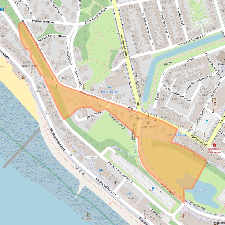 Kaart van postcodegebied 4382AM.