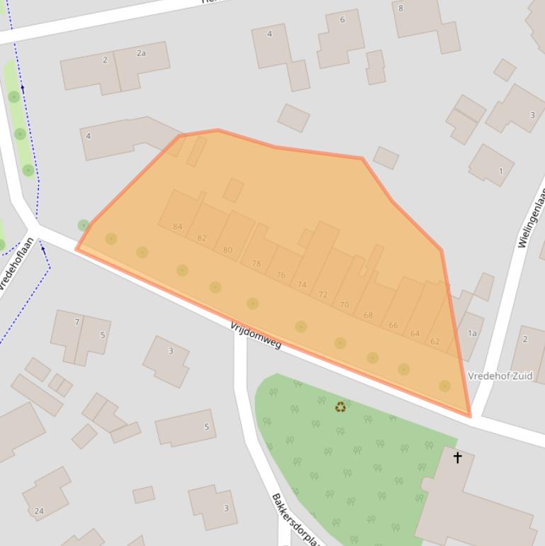 Kaart van postcodegebied 4382BD.