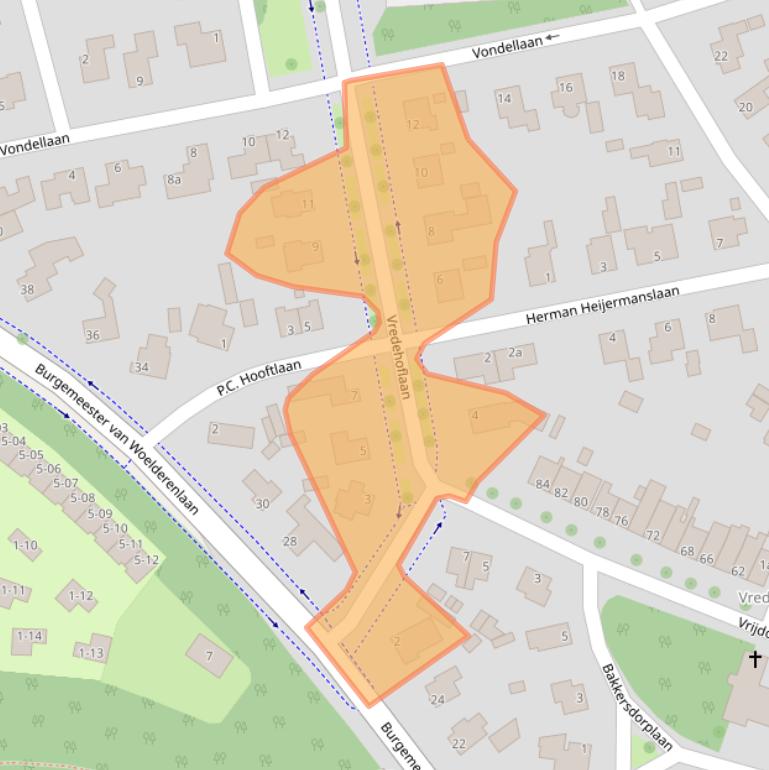 Kaart van postcodegebied 4382BT.