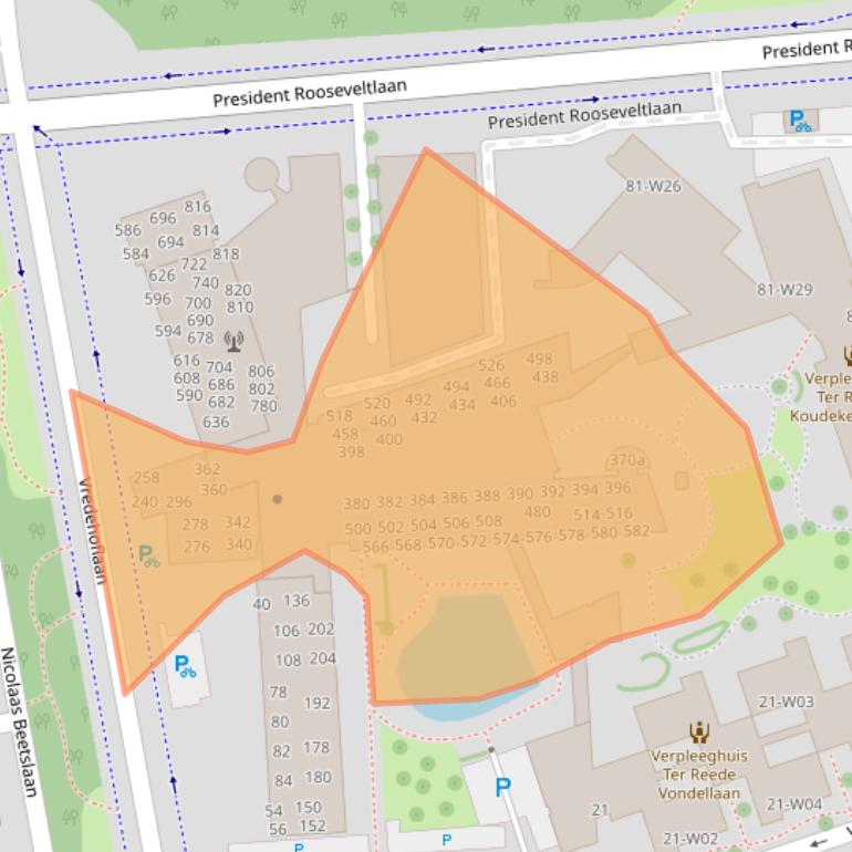 Kaart van postcodegebied 4382CJ.