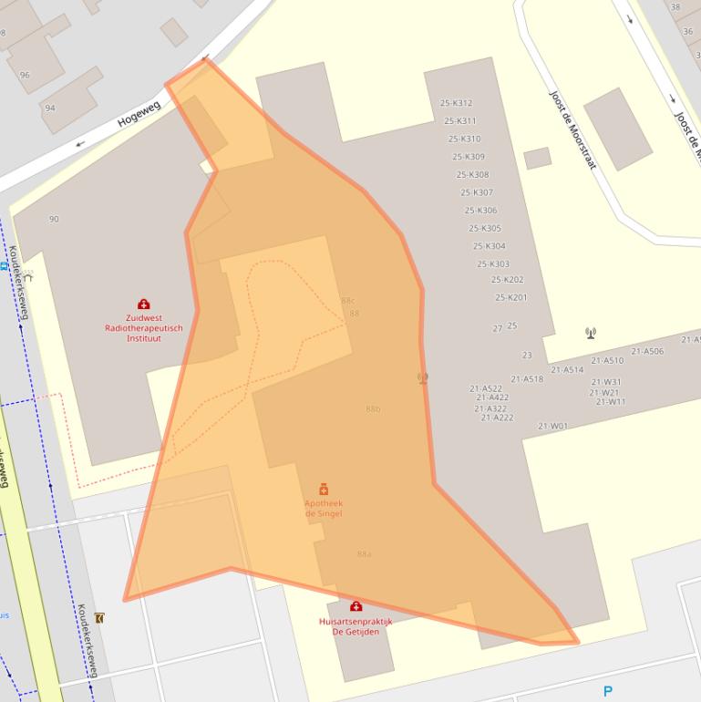 Kaart van postcodegebied 4382EE.