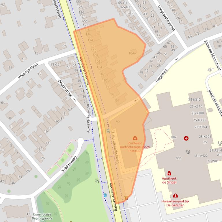 Kaart van postcodegebied 4382EK.