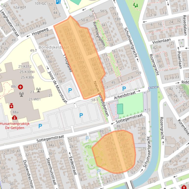 Kaart van postcodegebied 4382HD.