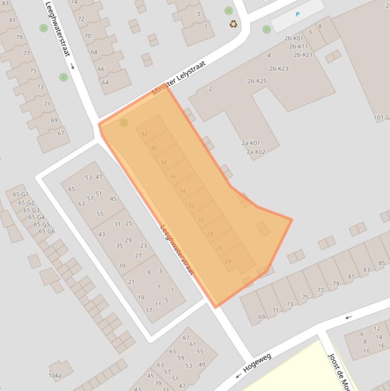 Kaart van postcodegebied 4382JN.