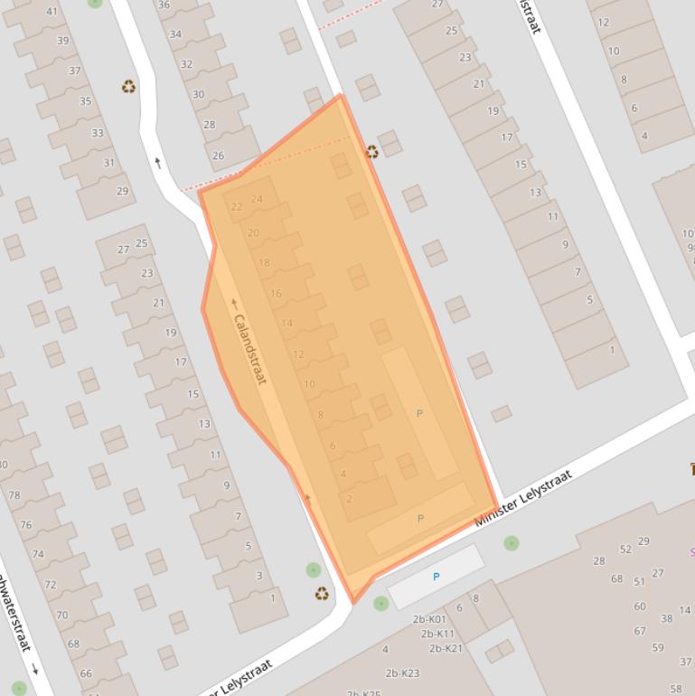 Kaart van postcodegebied 4382JX.