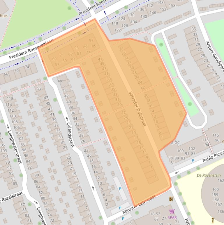 Kaart van postcodegebied 4382KC.