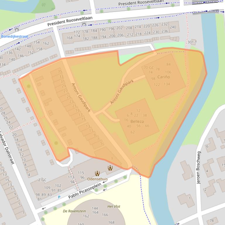 Kaart van postcodegebied 4382KD.