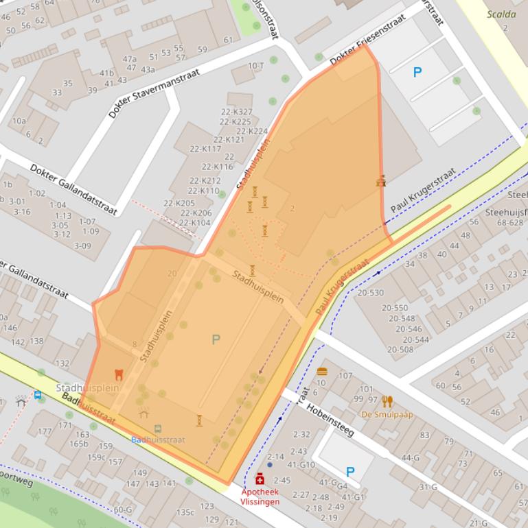 Kaart van postcodegebied 4382LG.