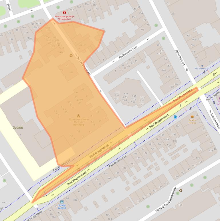 Kaart van postcodegebied 4382LV.