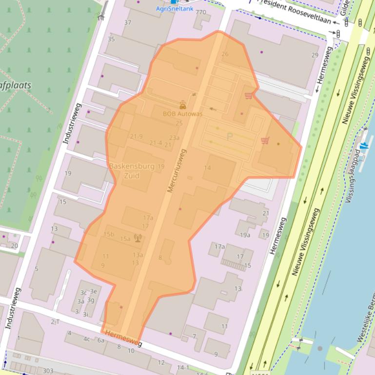 Kaart van postcodegebied 4382NC.