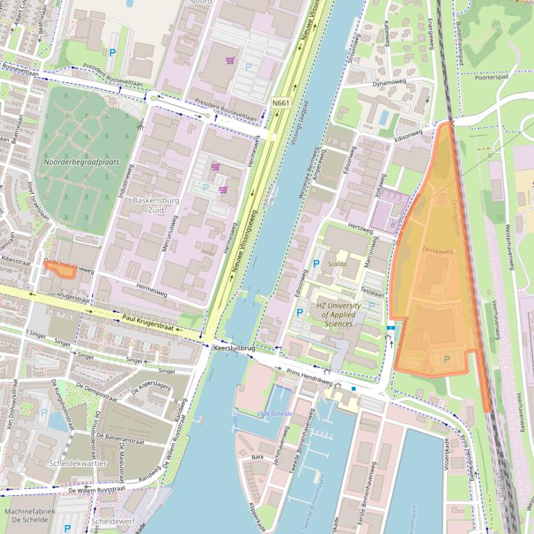 Kaart van postcodegebied 4382NH.