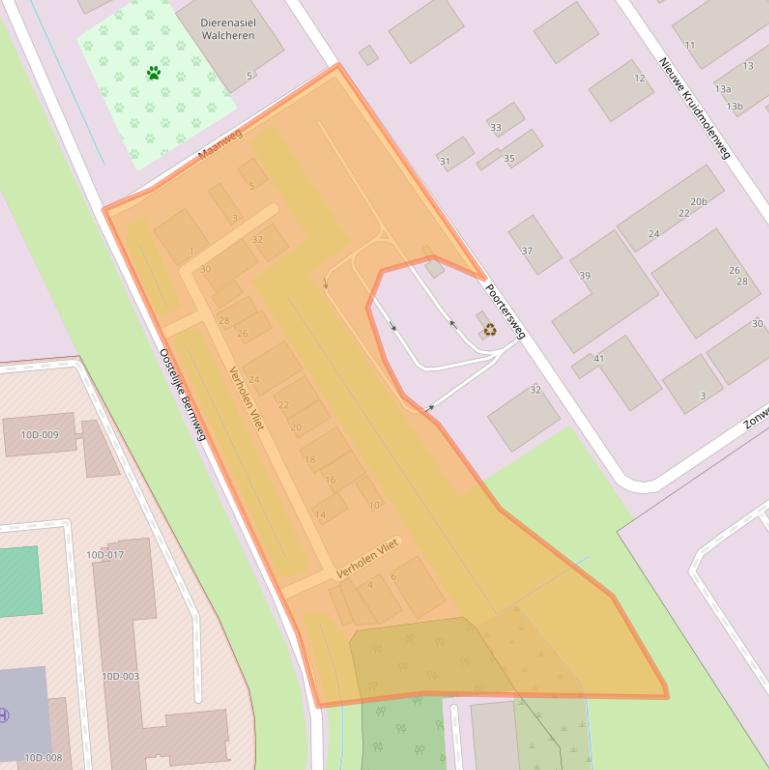 Kaart van postcodegebied 4382NJ.