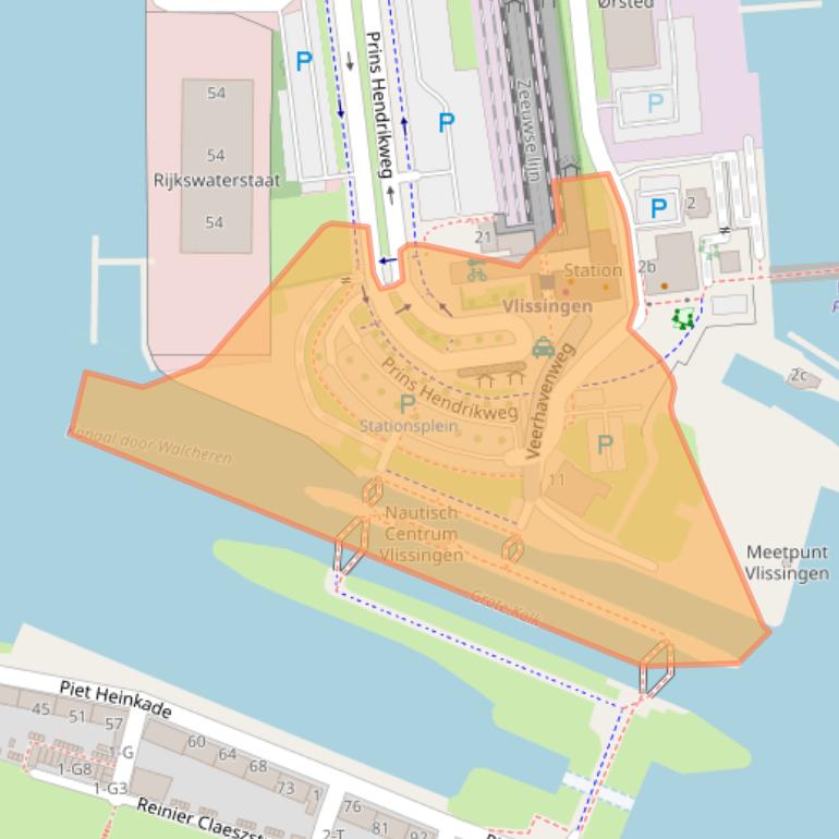 Kaart van postcodegebied 4382NN.