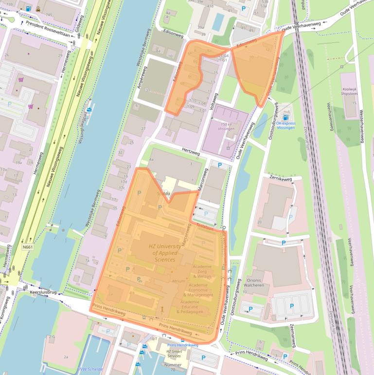 Kaart van postcodegebied 4382NW.