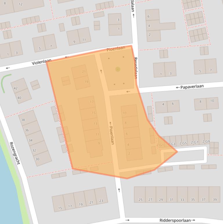 Kaart van postcodegebied 4382PJ.