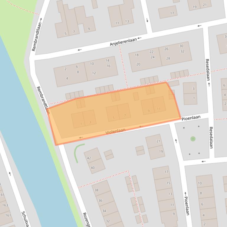 Kaart van postcodegebied 4382PK.