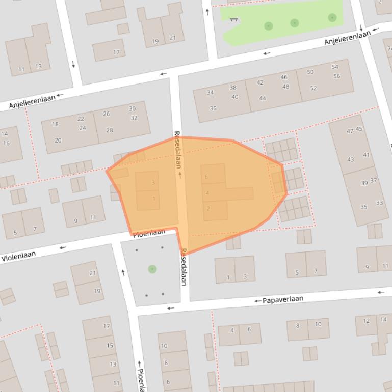 Kaart van postcodegebied 4382PL.