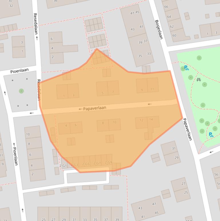Kaart van postcodegebied 4382PM.