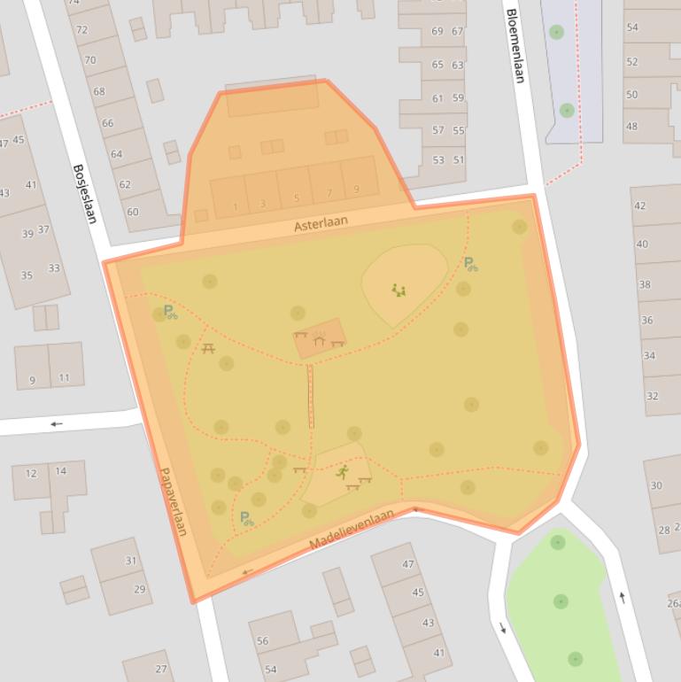 Kaart van postcodegebied 4382PN.