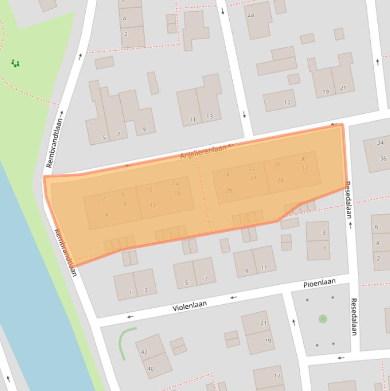 Kaart van postcodegebied 4382PX.