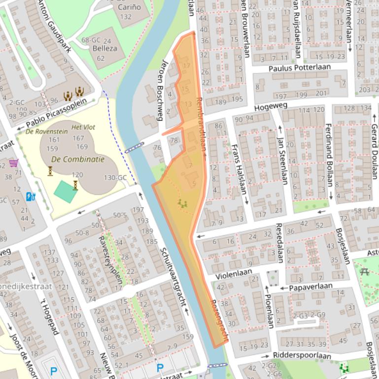 Kaart van postcodegebied 4382RL.